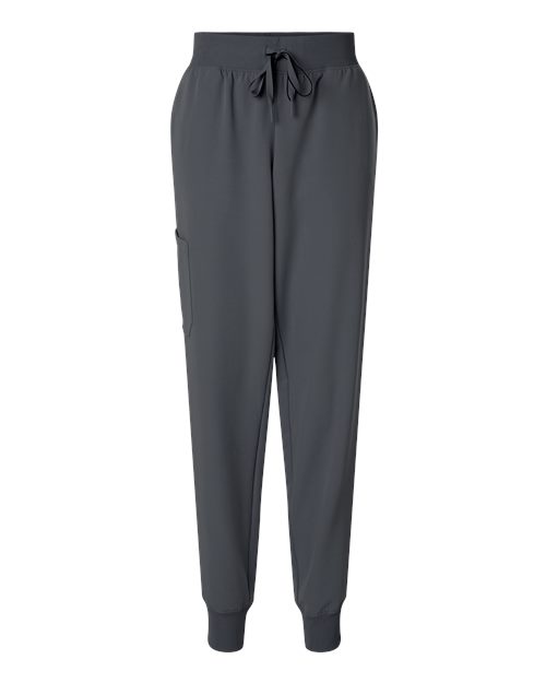 Jaanuu W20003 Women's Silex Knit-Waist Scrub Joggers #color_Carbon Grey