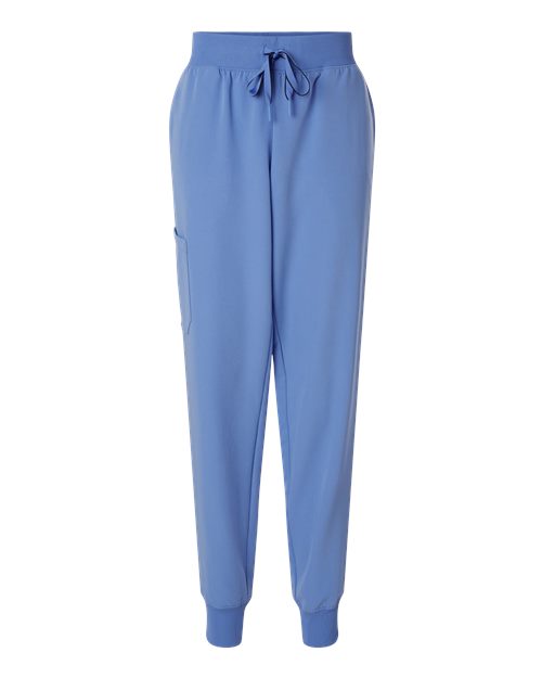 Jaanuu W20003 Women's Silex Knit-Waist Scrub Joggers #color_Ceil Blue