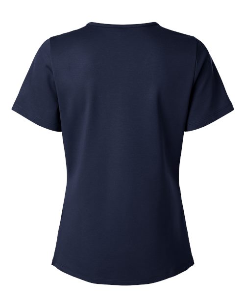 Jaanuu W30003 Women's Cesi Ultrasoft Scrub V-Neck Top #color_Midnight Navy