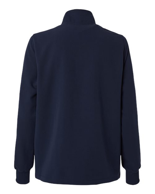 Jaanuu W60001 Women's Ceri Essential Full-Zip 6-Pocket Scrub Jacket #color_Midnight Navy