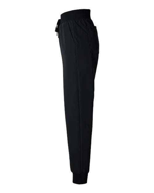 Jaanuu W20003P Women's Silex Knit-Waist Scrub Joggers - Petite Sizes #color_Black