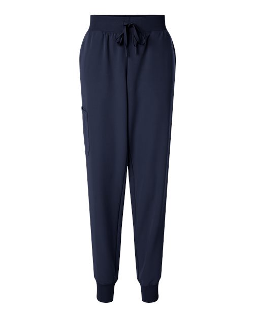 Jaanuu W20003P Women's Silex Knit-Waist Scrub Joggers - Petite Sizes #color_Midnight Navy