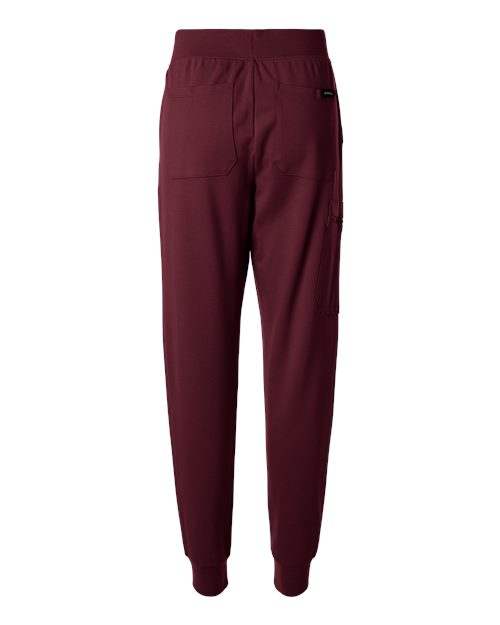 Jaanuu W40001P Women's Rubi Ultrasoft Scrub Joggers - Petite Sizes #color_Burgundy