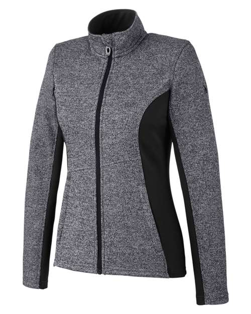 Spyder 187335 Ladies' Constant Full-Zip Sweater Fleece Jacket #color_BLACK HTHR/ BLK