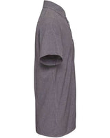 Artisan Collection by Reprime RP221 Mens Microcheck Gingham Short-Sleeve Cotton Shirt #color_BLACK/ WHITE