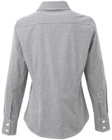 Artisan Collection by Reprime RP320 Ladies' Microcheck Gingham Long-Sleeve Cotton Shirt #color_BLACK/ WHITE