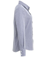 Artisan Collection by Reprime RP320 Ladies' Microcheck Gingham Long-Sleeve Cotton Shirt #color_NAVY/ WHITE