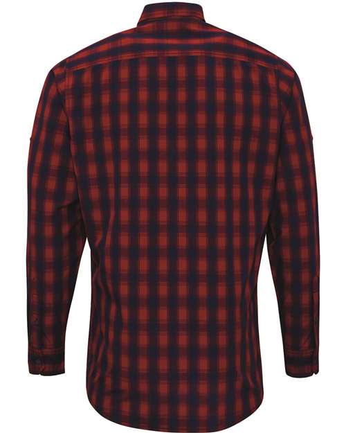 Artisan Collection by Reprime RP250 Men's Mulligan Check Long-Sleeve Cotton Shirt #color_RED/ NAVY