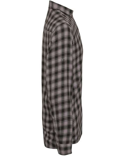 Artisan Collection by Reprime RP250 Men's Mulligan Check Long-Sleeve Cotton Shirt #color_STEEL/ BLACK