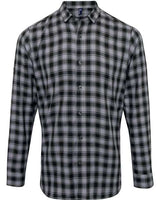 Artisan Collection by Reprime RP250 Men's Mulligan Check Long-Sleeve Cotton Shirt #color_STEEL/ BLACK