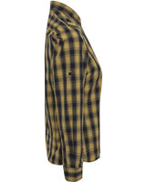 Artisan Collection by Reprime RP350 Ladies' Mulligan Check Long-Sleeve Cotton Shirt #color_CAMEL/ NAVY