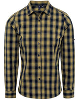 Artisan Collection by Reprime RP350 Ladies' Mulligan Check Long-Sleeve Cotton Shirt #color_CAMEL/ NAVY