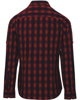 Artisan Collection by Reprime RP350 Ladies' Mulligan Check Long-Sleeve Cotton Shirt #color_RED/ NAVY
