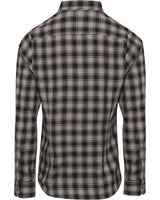 Artisan Collection by Reprime RP350 Ladies' Mulligan Check Long-Sleeve Cotton Shirt #color_STEEL/ BLACK
