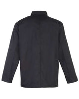 Artisan Collection by Reprime RP665 Unisex Studded Front Long-Sleeve Chef's Coat #color_BLACK