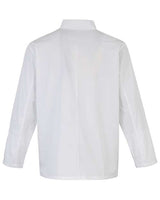Artisan Collection by Reprime RP665 Unisex Studded Front Long-Sleeve Chef's Coat #color_WHITE