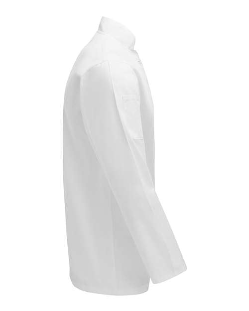 Artisan Collection by Reprime RP665 Unisex Studded Front Long-Sleeve Chef's Coat #color_WHITE