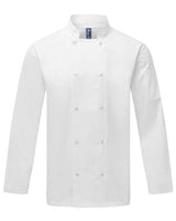 Artisan Collection by Reprime RP665 Unisex Studded Front Long-Sleeve Chef's Coat #color_WHITE