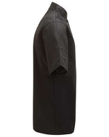 Artisan Collection by Reprime RP664 Unisex Studded Front Short-Sleeve Chef's Coat #color_BLACK