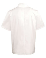 Artisan Collection by Reprime RP664 Unisex Studded Front Short-Sleeve Chef's Coat #color_WHITE