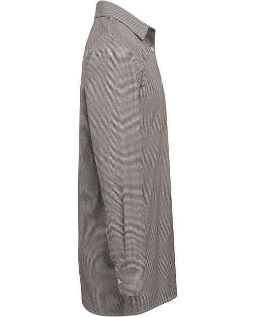 Artisan Collection by Reprime RP220 Men's Microcheck Gingham Long-Sleeve Cotton Shirt #color_BLACK/ WHITE