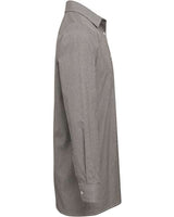 Artisan Collection by Reprime RP220 Men's Microcheck Gingham Long-Sleeve Cotton Shirt #color_BLACK/ WHITE