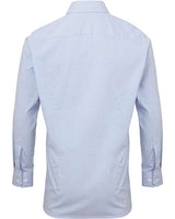 Artisan Collection by Reprime RP220 Men's Microcheck Gingham Long-Sleeve Cotton Shirt #color_LT BLUE/ WHITE