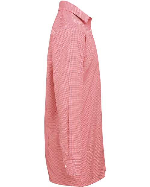 Artisan Collection by Reprime RP220 Men's Microcheck Gingham Long-Sleeve Cotton Shirt #color_RED/ WHITE