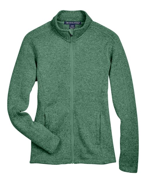 Devon & Jones DG793W Ladies' Bristol Full-Zip Sweater Fleece Jacket #color_FOREST HEATHER
