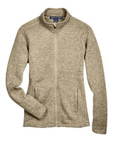 Devon & Jones DG793W Ladies' Bristol Full-Zip Sweater Fleece Jacket #color_KHAKI HEATHER