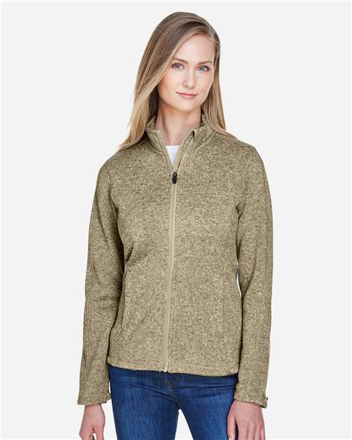 Devon & Jones DG793W Ladies' Bristol Full-Zip Sweater Fleece Jacket #color_KHAKI HEATHER
