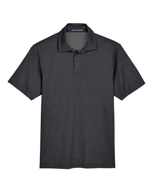 Devon & Jones DG22 CrownLux PerformanceMen's Address Melange Polo #color_BLACK HEATHER