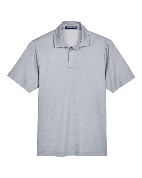 Devon & Jones DG22 CrownLux PerformanceMen's Address Melange Polo #color_GREY HEATHER