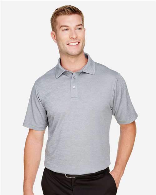 Devon & Jones DG22 CrownLux PerformanceMen's Address Melange Polo #color_GREY HEATHER