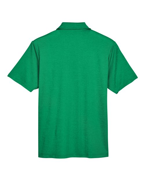 Devon & Jones DG22 CrownLux PerformanceMen's Address Melange Polo #color_KELLY GREEN HTHR