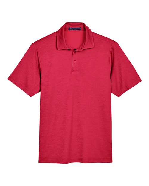 Devon & Jones DG22 CrownLux PerformanceMen's Address Melange Polo #color_RED HEATHER