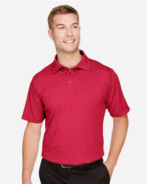 Devon & Jones DG22 CrownLux PerformanceMen's Address Melange Polo #color_RED HEATHER