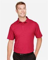 Devon & Jones DG22 CrownLux PerformanceMen's Address Melange Polo #color_RED HEATHER