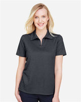 Devon & Jones DG22W CrownLux PerformanceLadies' Address Melange Polo #color_BLACK HEATHER