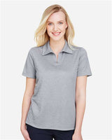 Devon & Jones DG22W CrownLux PerformanceLadies' Address Melange Polo #color_GREY HEATHER