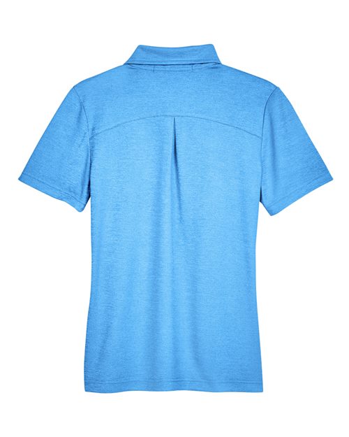 Devon & Jones DG22W CrownLux PerformanceLadies' Address Melange Polo #color_OCEAN BLUE HTHR