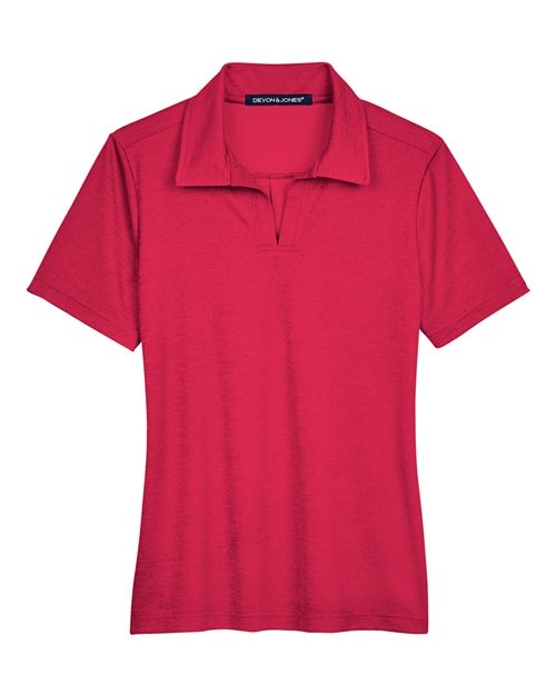 Devon & Jones DG22W CrownLux PerformanceLadies' Address Melange Polo #color_RED HEATHER