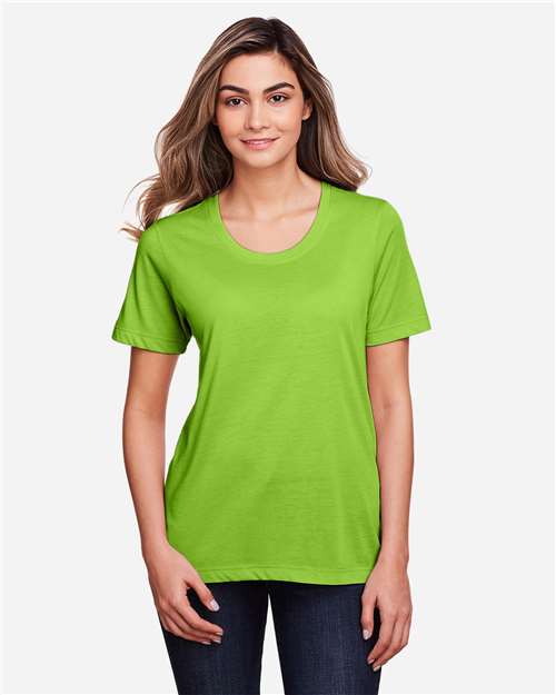 Core 365 CE111W Ladies' Fusion ChromaSoft Performance T-Shirt #color_ACID GREEN