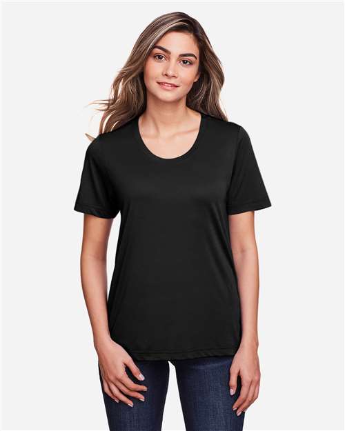 Core 365 CE111W Ladies' Fusion ChromaSoft Performance T-Shirt #color_BLACK