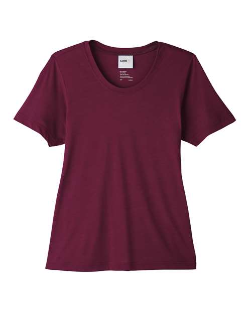Core 365 CE111W Ladies' Fusion ChromaSoft Performance T-Shirt #color_BURGUNDY