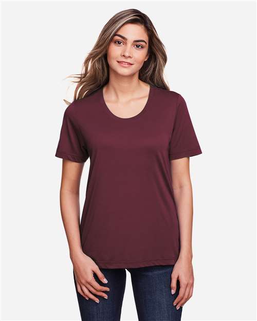 Core 365 CE111W Ladies' Fusion ChromaSoft Performance T-Shirt #color_BURGUNDY