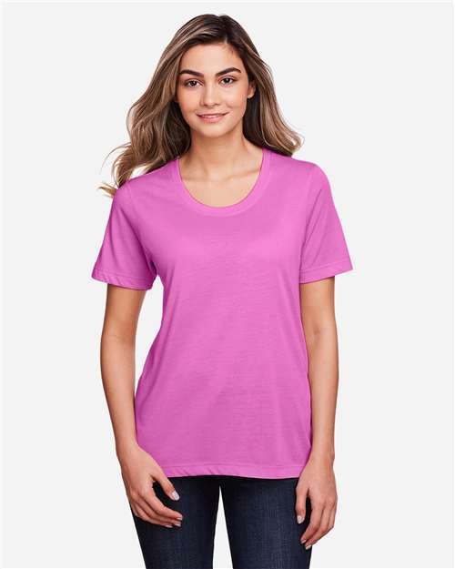 Core 365 CE111W Ladies' Fusion ChromaSoft Performance T-Shirt #color_CHARITY PINK