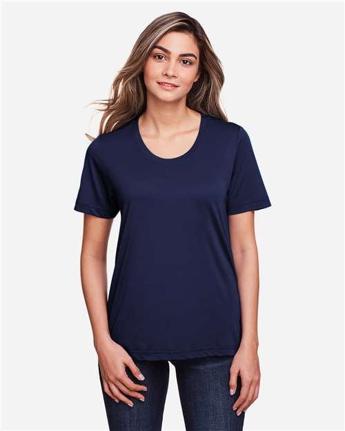 Core 365 CE111W Ladies' Fusion ChromaSoft Performance T-Shirt #color_CLASSIC NAVY