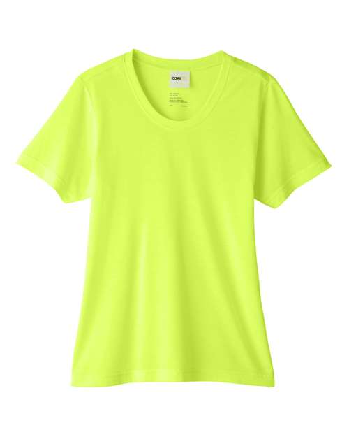 Core 365 CE111W Ladies' Fusion ChromaSoft Performance T-Shirt #color_SAFETY YELLOW