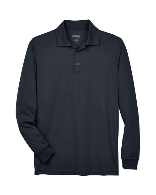Core 365 88192 Men's Pinnacle Performance Long-Sleeve Piqu Polo #color_CARBON